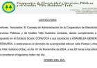 VIERNES DESDE LAS 20 HRS ASAMBLEA GENERAL ORDINARIA DE LA COOPERATIVA LOCAL