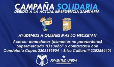 CAMPAÑA SOLIDARIA IMPULSADA POR EL CD JUVENTUD UNIDA