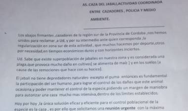 CAZADORES DE LA ZONA JUNTAN FIRMAS PARA LA REGULARIZACIÓN DE LA ACTIVIDAD