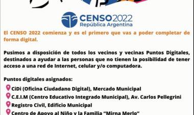 SE DISPONEN PUNTOS DIGITALES PARA REALIZAR EL CENSO 2022
