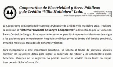 LA COOPERATIVA LOCAL SE SUMA AL SISTEMA PROVINCIAL DE SANGRE COOPERATIVO