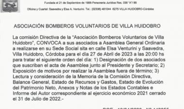 BOMBEROS VOLUNTARIOS CONVOCA ASAMBLEA
