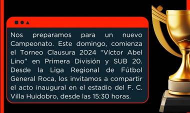 ESTE DOMINGO ARRANCÁ EL CLAUSURA DE LA LIGA ROCA