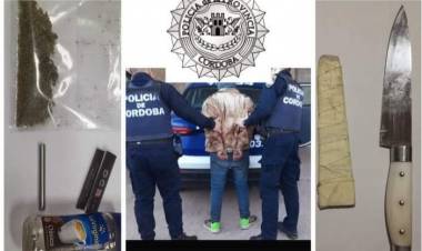 UN DETENIDO POR PORTACIÓN DE ARMA BLANCA Y TENENCIA DE ESTUPEFACIENTES