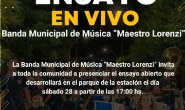 ENSAYO EN VIVO DE LA BANDA MUNICIPAL PARA ESTE PRÓXIMO SÁBADO