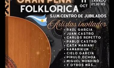 LLEGA UNA NUEVA PEÑA DEL TALLER DE FOLCLORE RENACER CRIOLLO