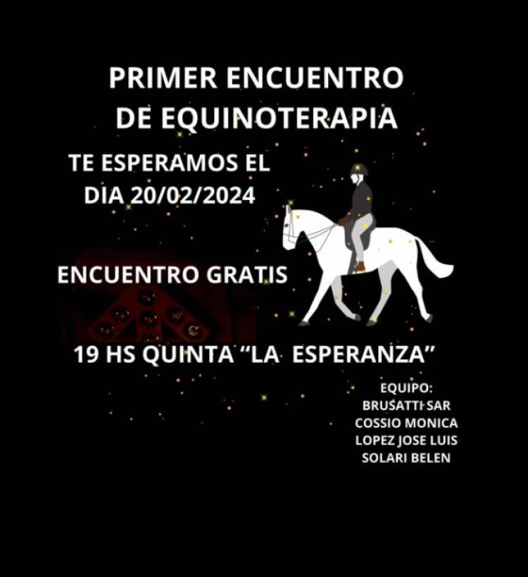 ENCUENTRO DE EQUINOTERAPIA GRATUITO PARA EL PRÓXIMO MARTES